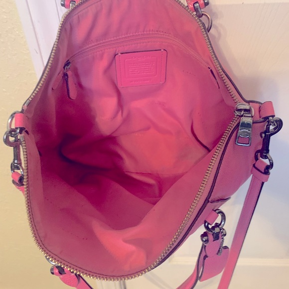 Coach purse. Beautiful hot pink color with zipper open top. - Picture 4 of 5